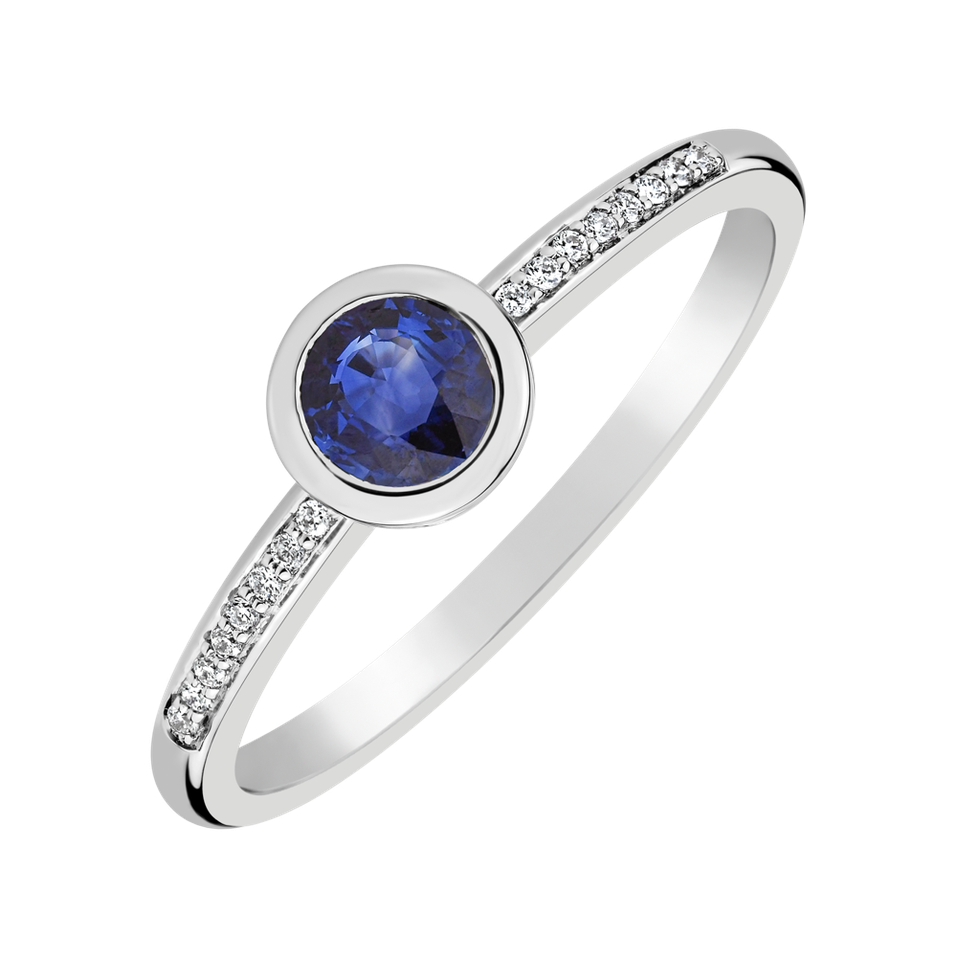 Prsteň s diamantmi a zafírom Regal Sparkle
