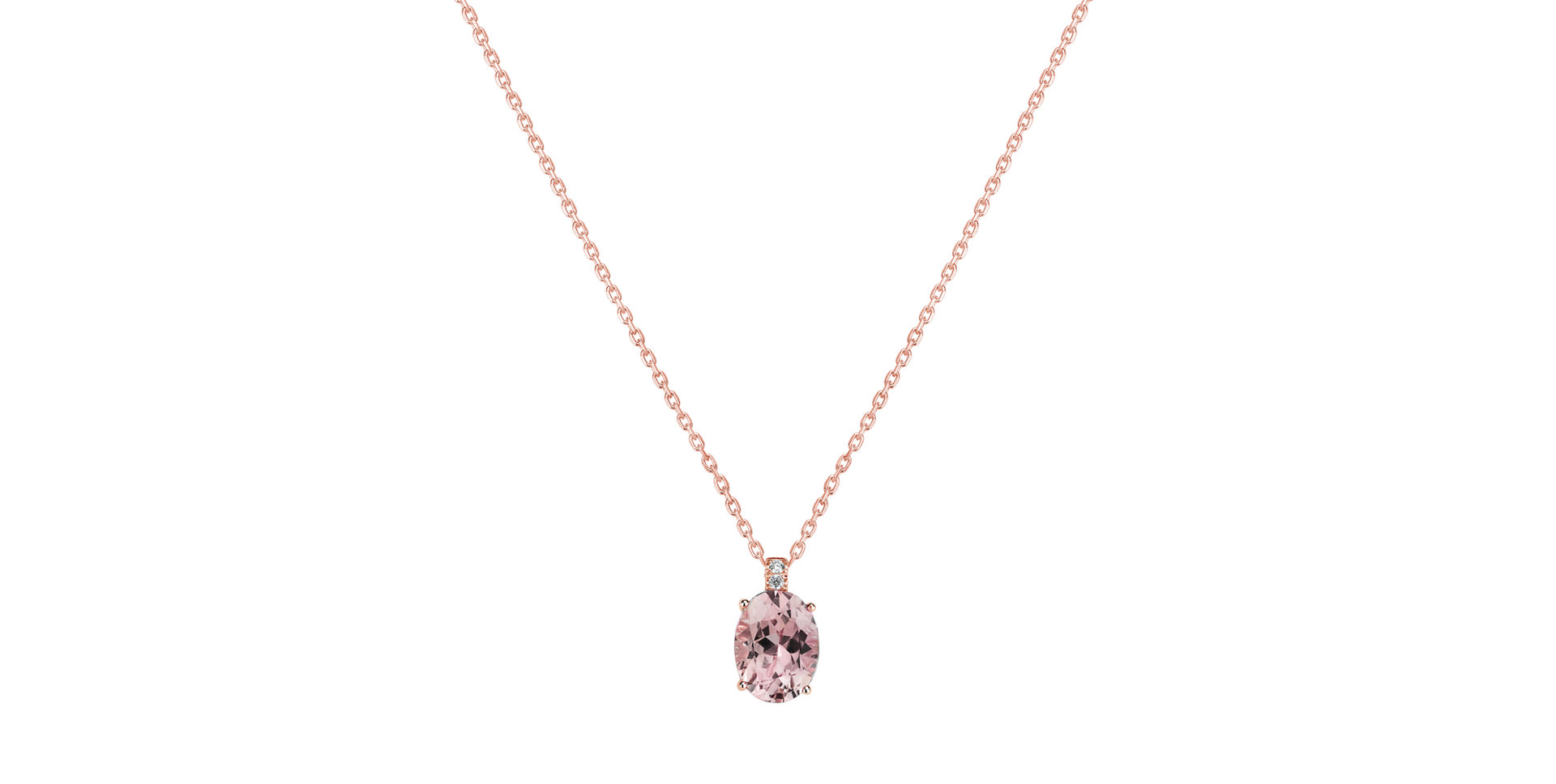 Náhrdelník s diamantmi a morganitom Aurora