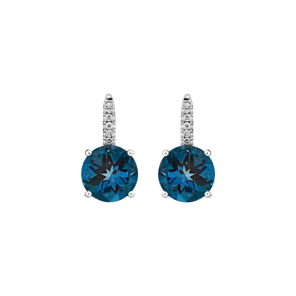 Náušnice s diamantmi a topásom Zorabelle