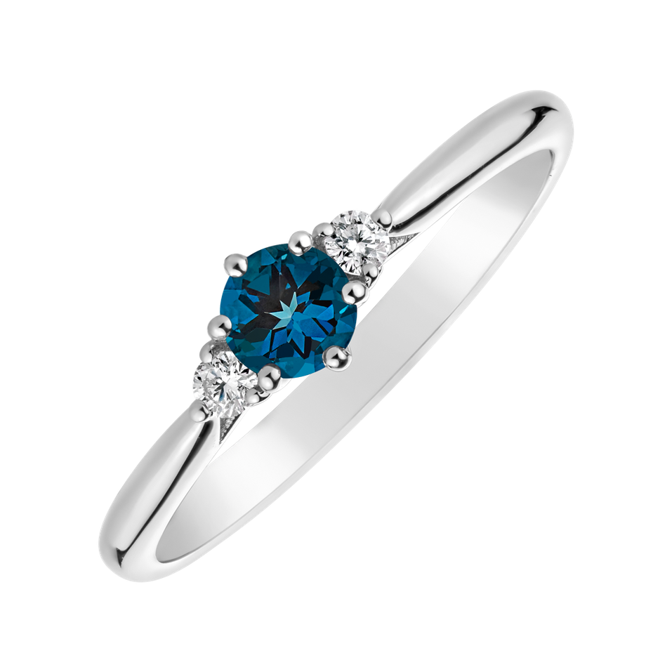 Prsteň s diamantmi a topásom Midnight Serenity