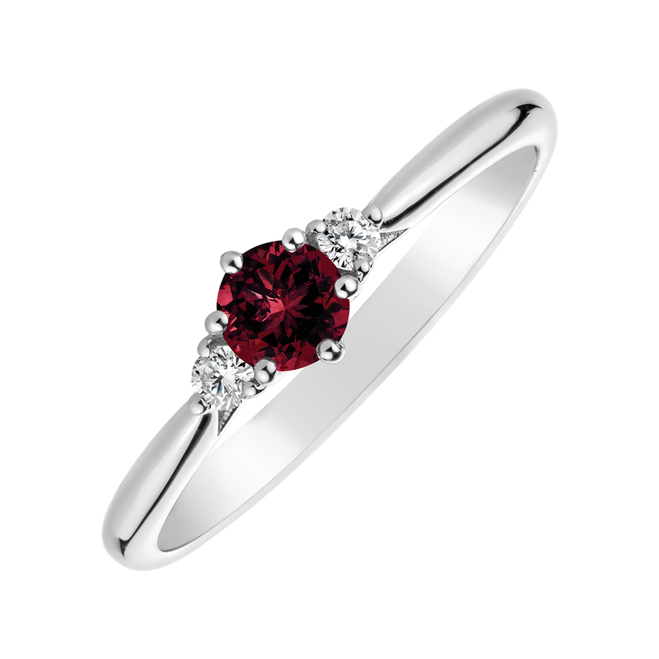 Prsteň s diamantmi a rhodolitom Midnight Serenity