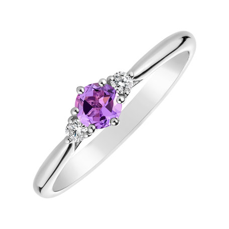 Prsteň s diamantmi a ametystom Midnight Serenity