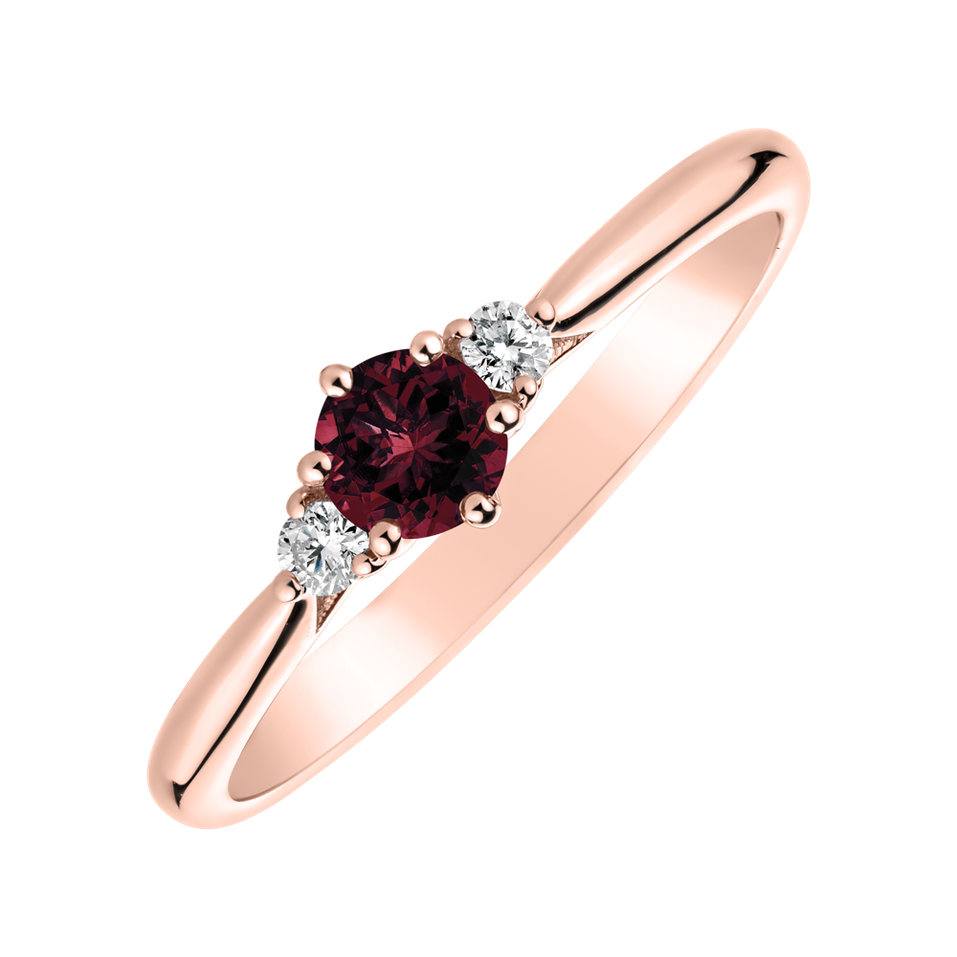 Prsteň s diamantmi a rhodolitom Midnight Serenity
