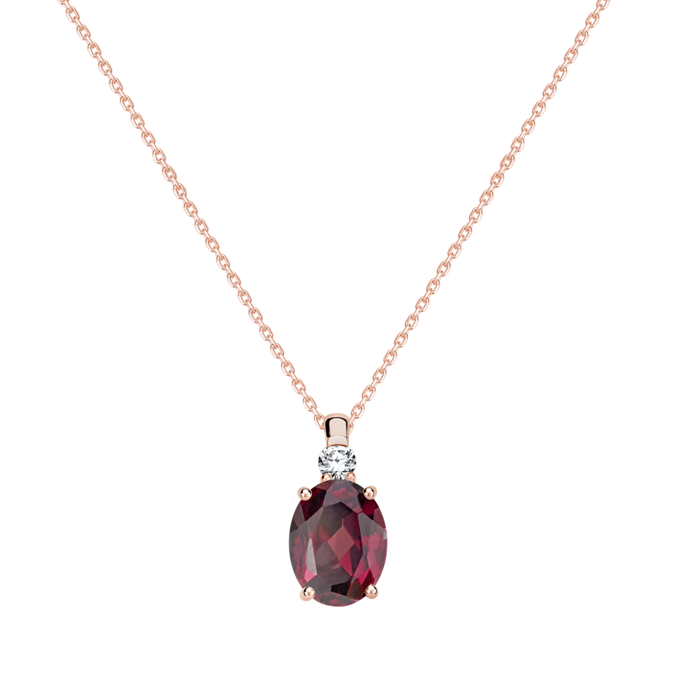 Náhrdelník s diamantom a rhodolitom Asuan