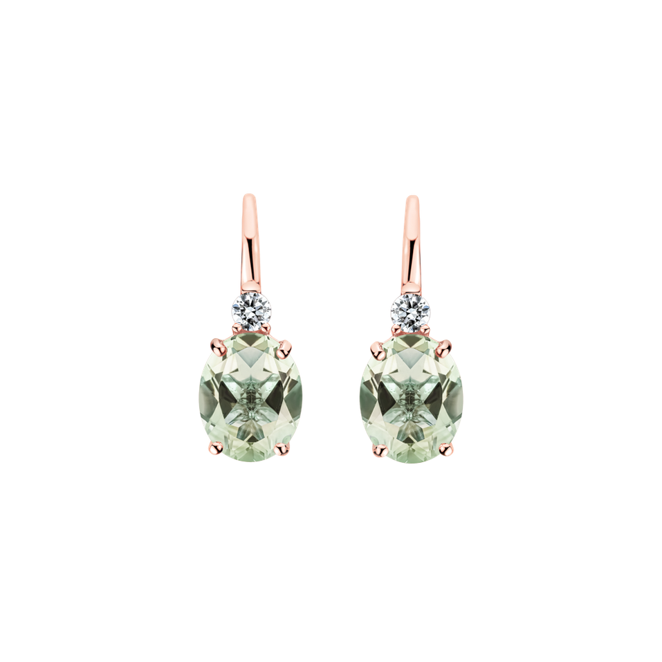 Náušnice s diamantom a ametystom Asuan