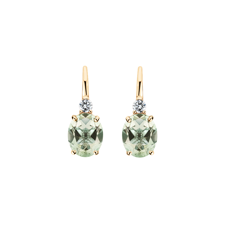 Náušnice s diamantom a ametystom Asuan