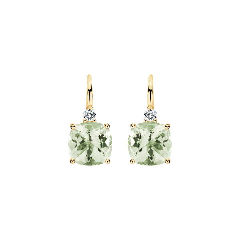 Náušnice s diamantom a ametystom The Countess