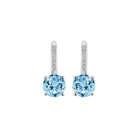 Náušnice s diamantmi a topásom Carleton
