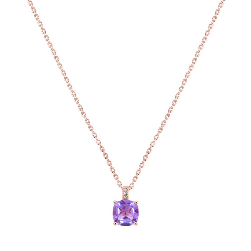 Náhrdelník s diamantmi a ametystom Amariel