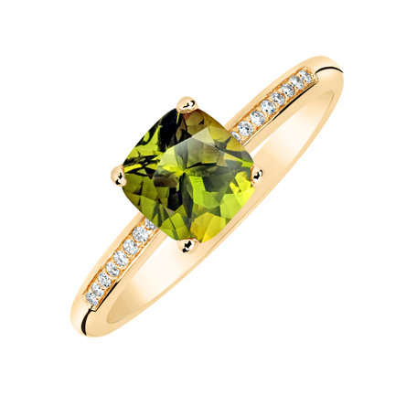 Prsteň s diamantmi a peridotom Melody Symphony
