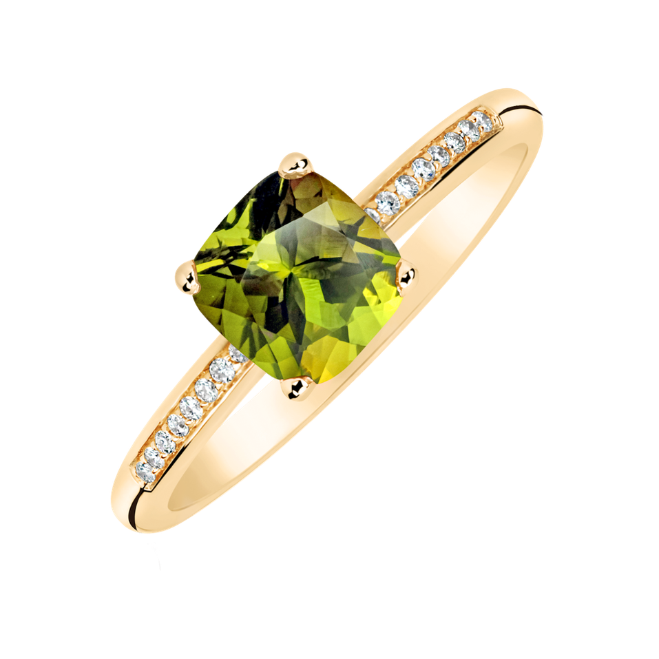Prsteň s diamantmi a peridotom Melody Symphony