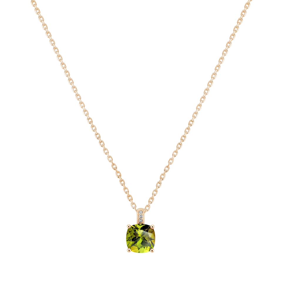 Náhrdelník s diamantmi a peridotom Amariel