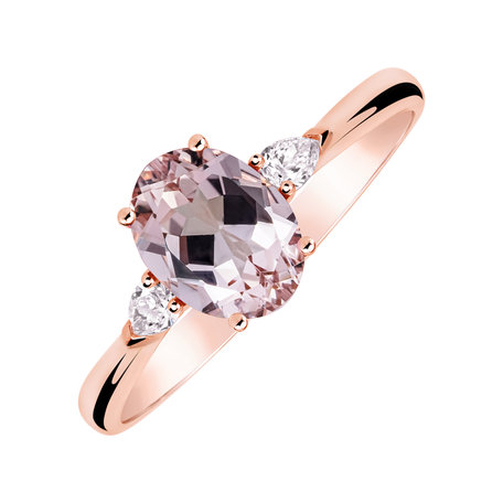 Prsteň s diamantmi a morganitom Annelise