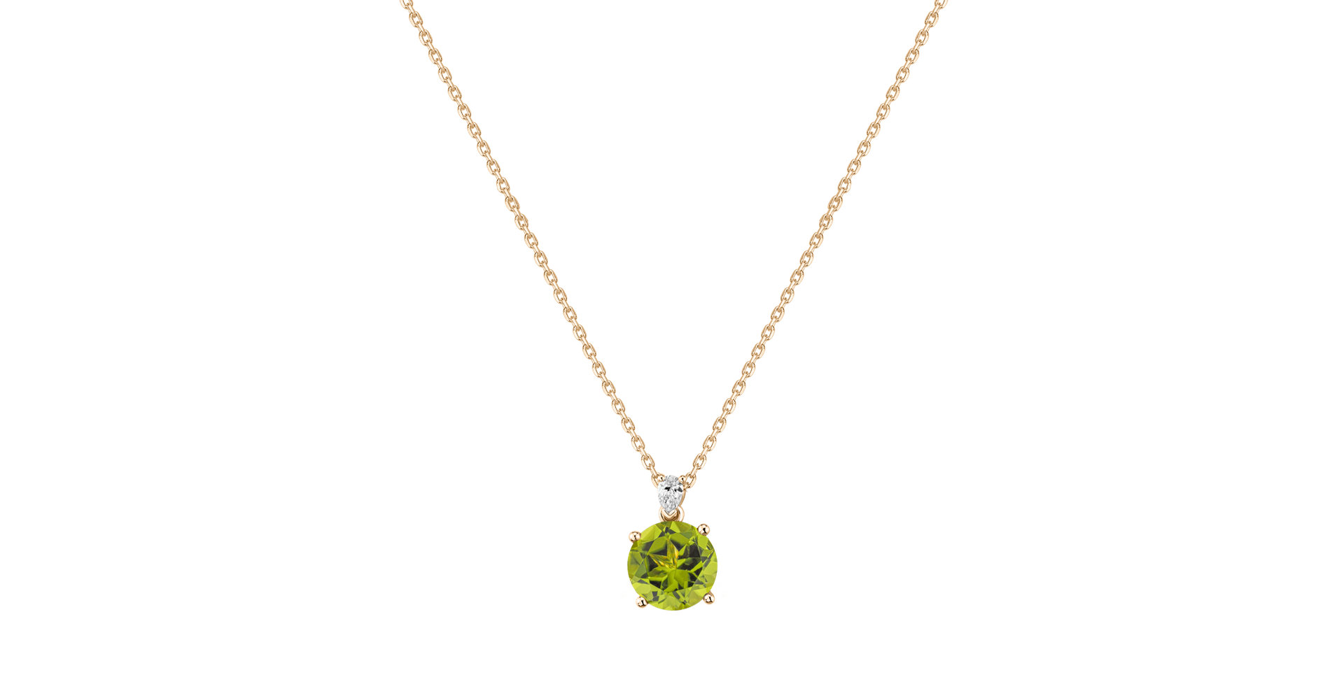 Náhrdelník s diamantom a peridotom Mariella