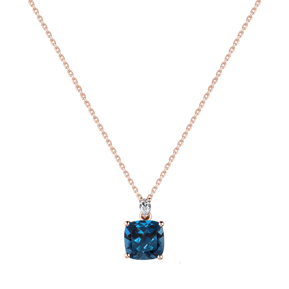 Náhrdelník s diamantom a topásom Mirabel