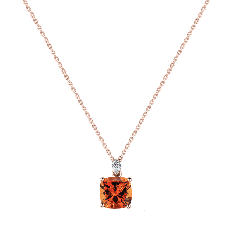 Náhrdelník s diamantom a citrínom Mirabel