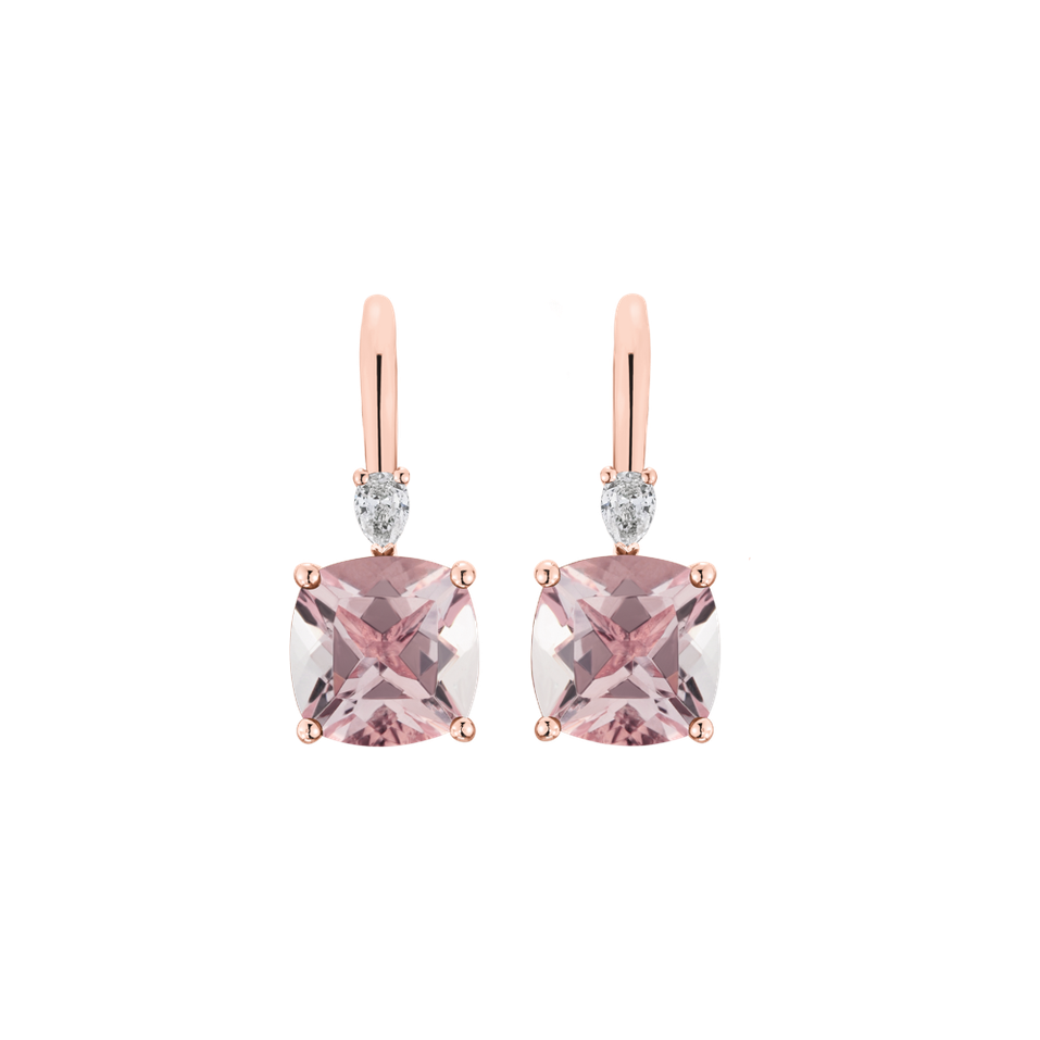 Náušnice s diamantom a morganitom Mirabel