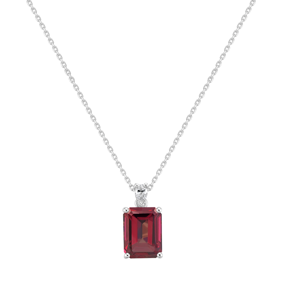 Náhrdelník s diamantom a rhodolitom Royal Anne