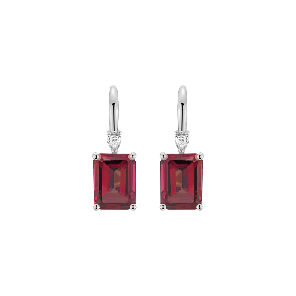 Náušnice s diamantom a rhodolitom Royal Anne