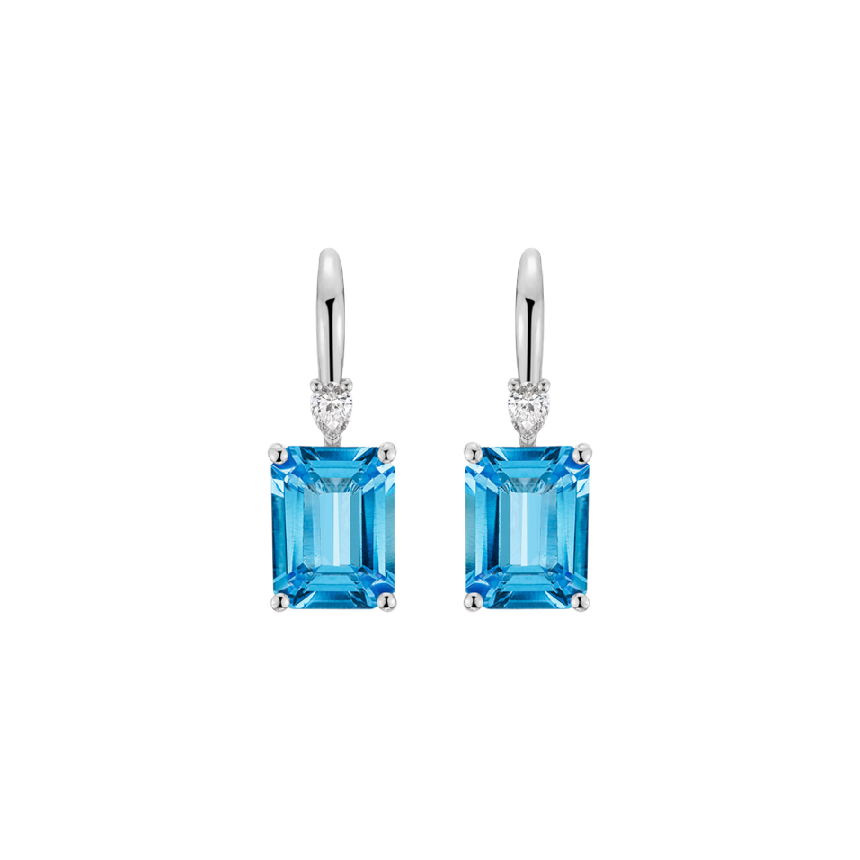 Náušnice s diamantom a topásom Royal Anne