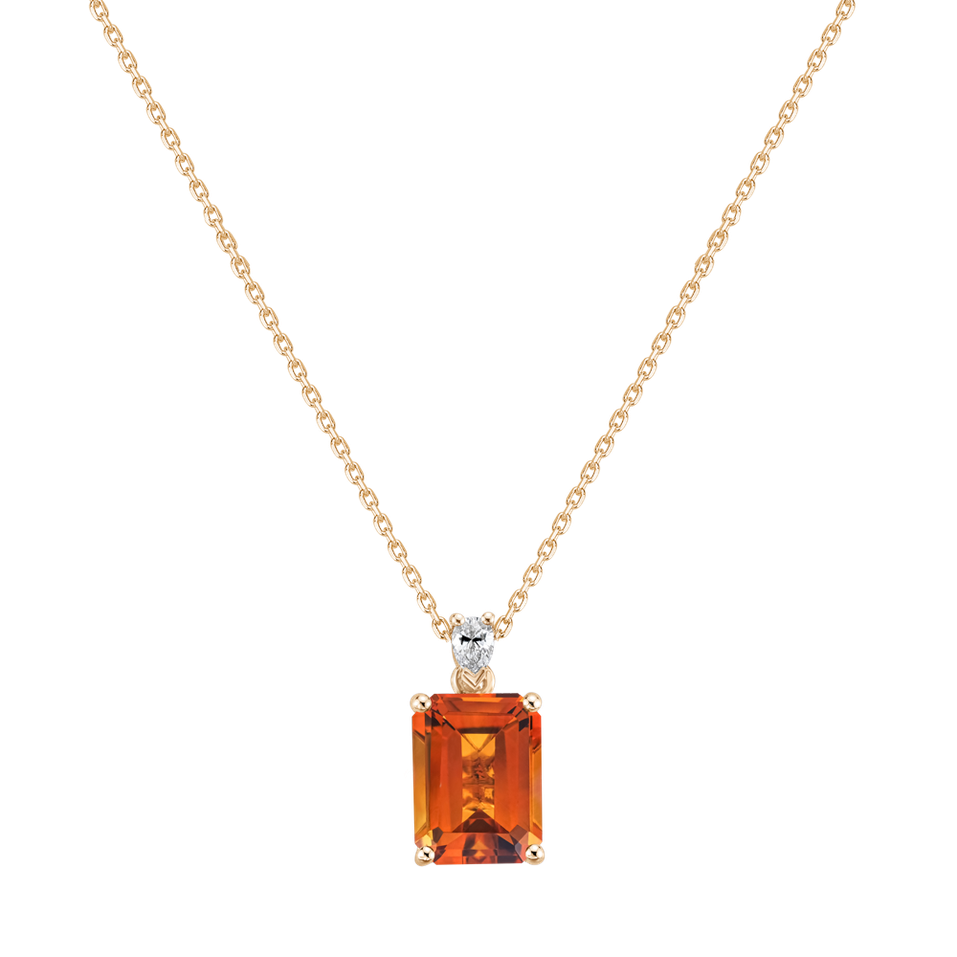 Náhrdelník s diamantom a citrínom Royal Anne