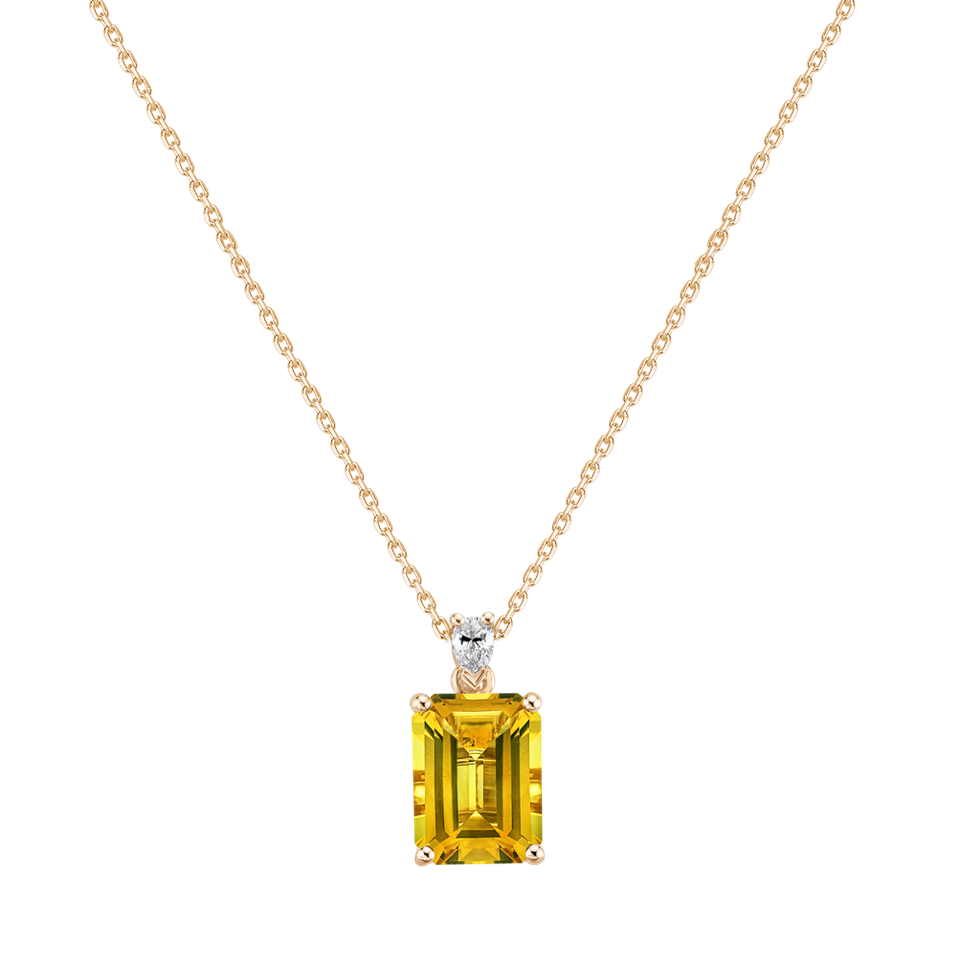 Náhrdelník s diamantom a citrínom Royal Anne