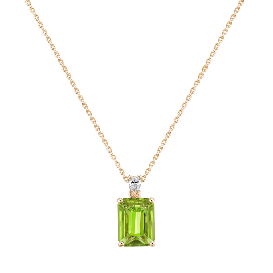 Náhrdelník s diamantom a peridotom Royal Anne