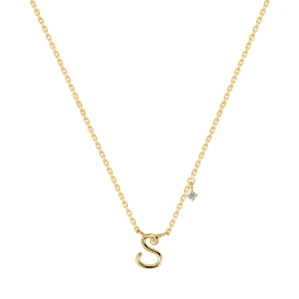 Náhrdelník s diamantom Elegance Letter