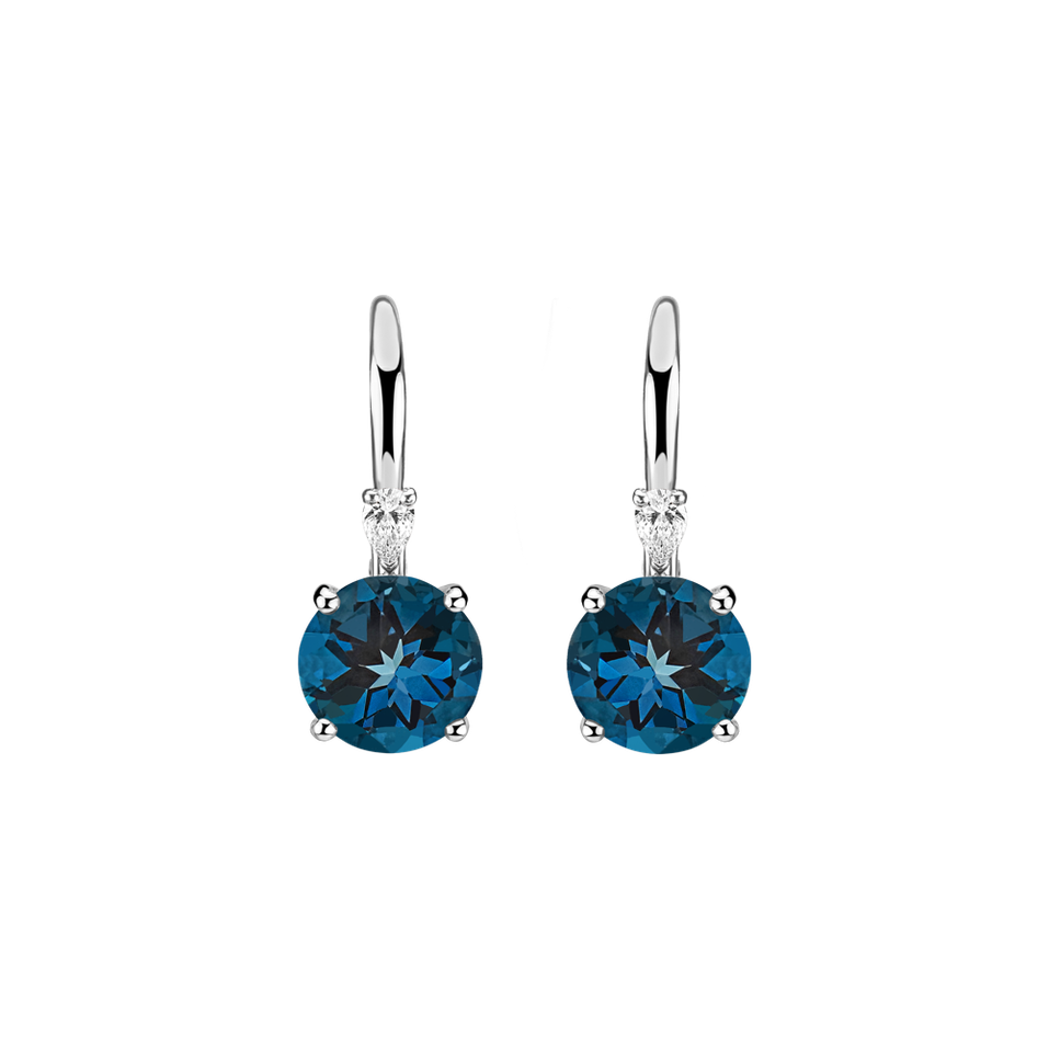 Náušnice s diamantom a topásom Mariella