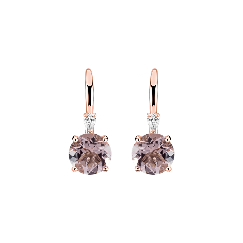 Náušnice s diamantom a morganitom Mariella