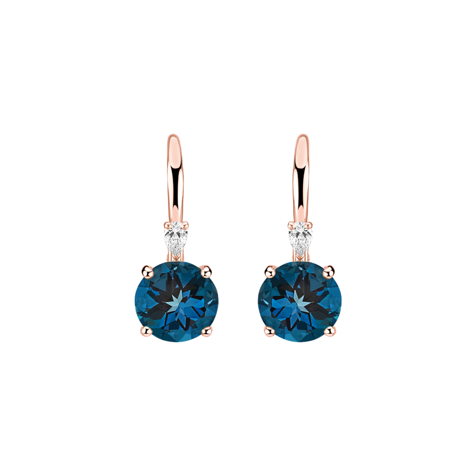 Náušnice s diamantom a topásom Mariella