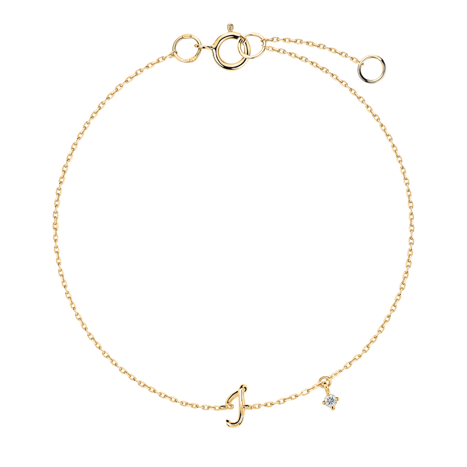 Náramok s diamantom Curly Letter I