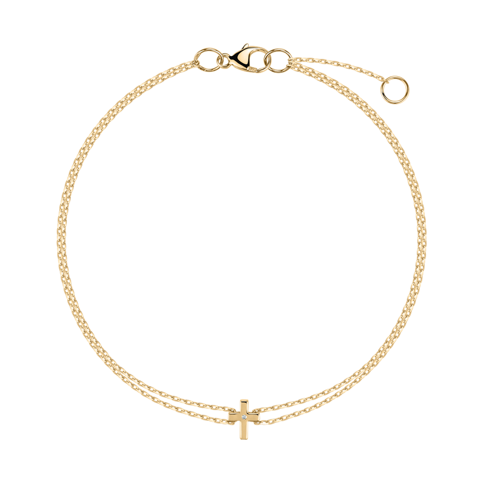 Náramok s diamantom Little Cross