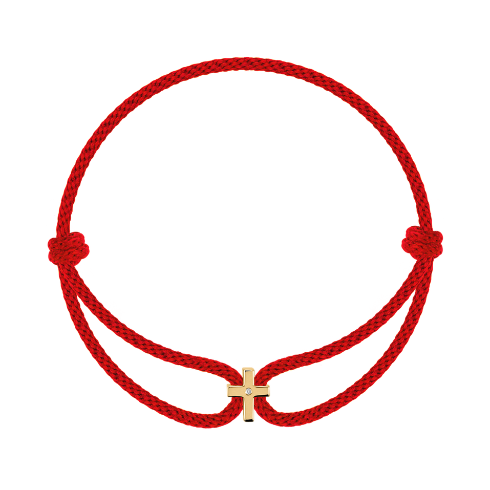 Náramok s diamantom Little Cross