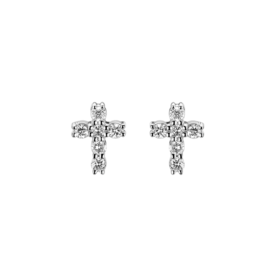 Náušnice s diamantmi Cross