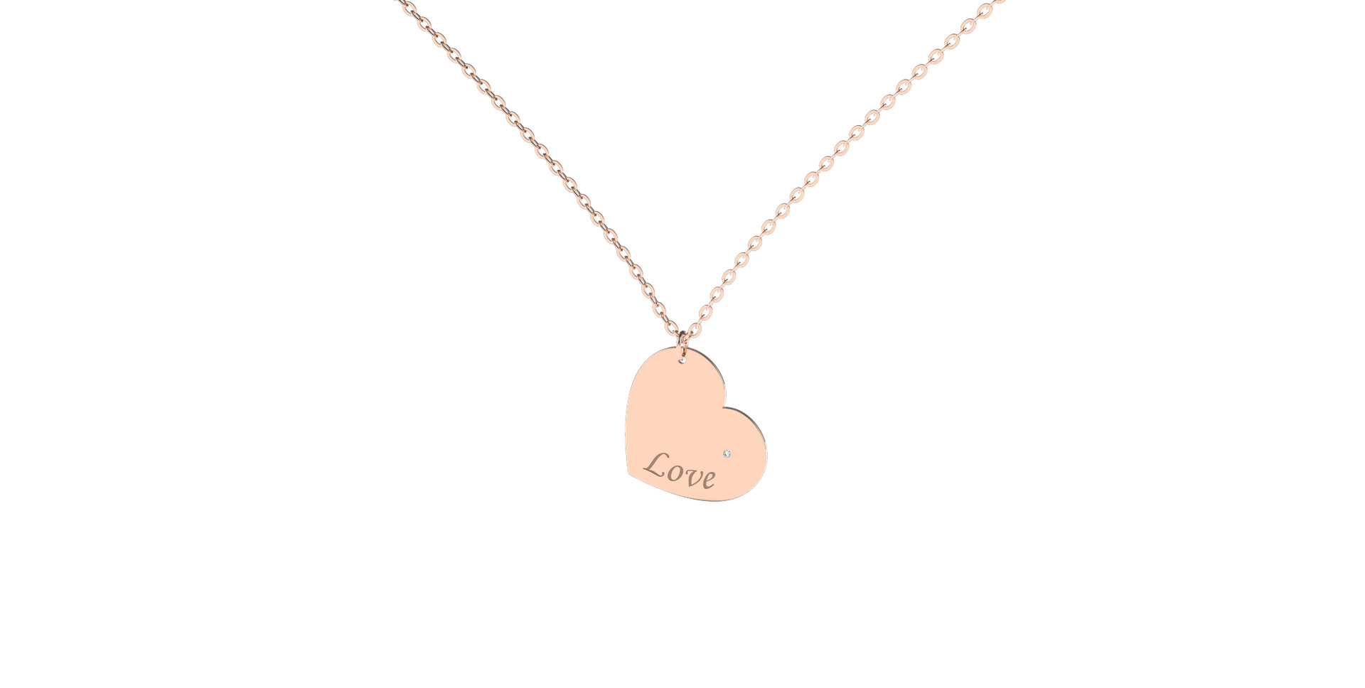 Náhrdelník s diamantom Amour Heart