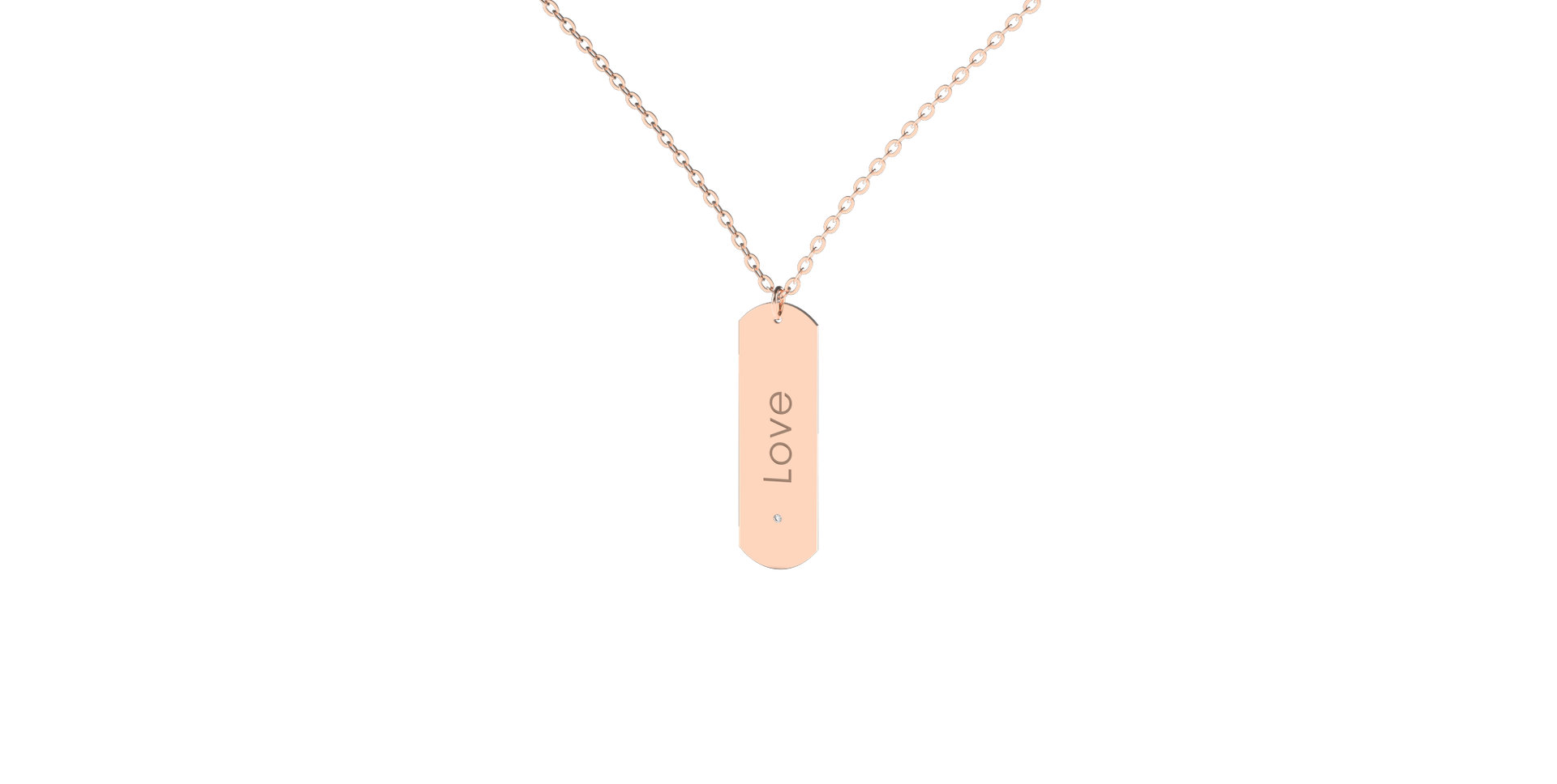 Náhrdelník s diamantom Love Stamp