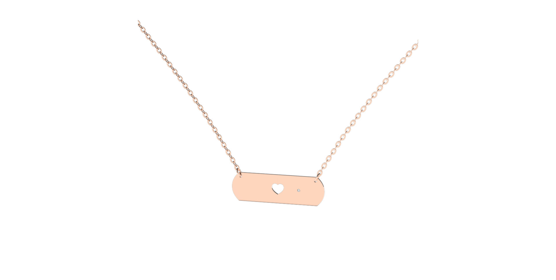 Náhrdelník s diamantom Heart Love