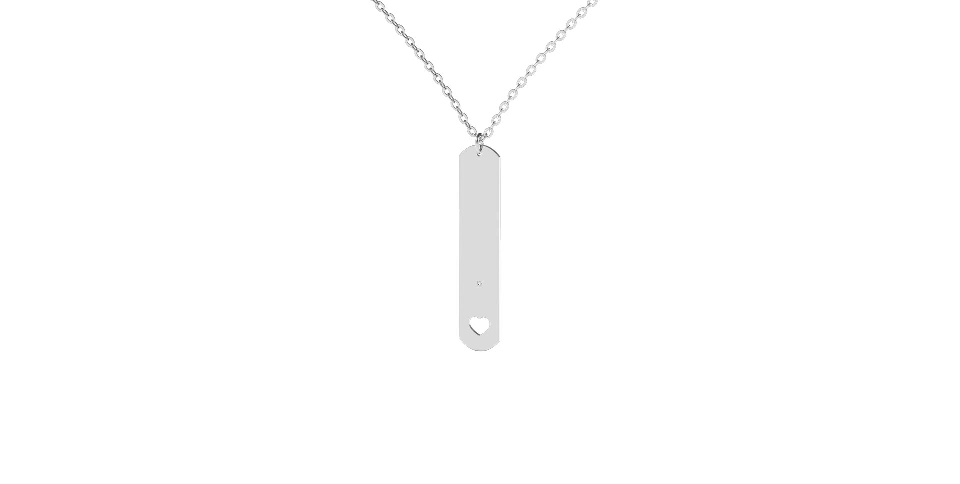 Náhrdelník s diamantom Military Heart