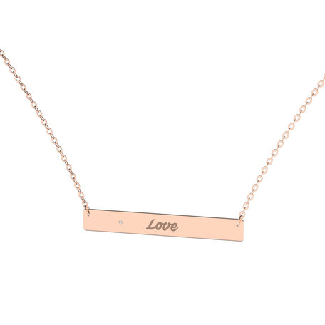 Náhrdelník s diamantom Amour Ribbon