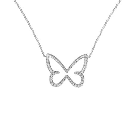 Náhrdelník s diamantmi Shiny Butterfly
