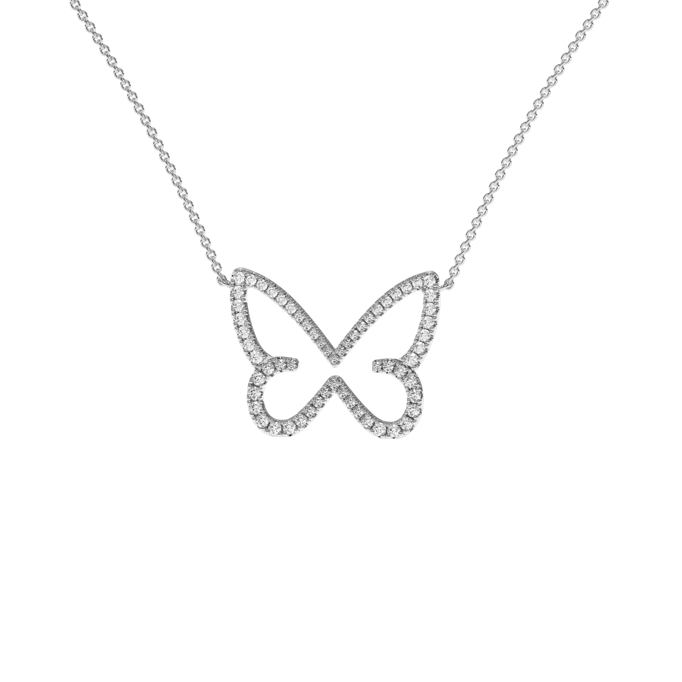 Náhrdelník s diamantmi Shiny Butterfly