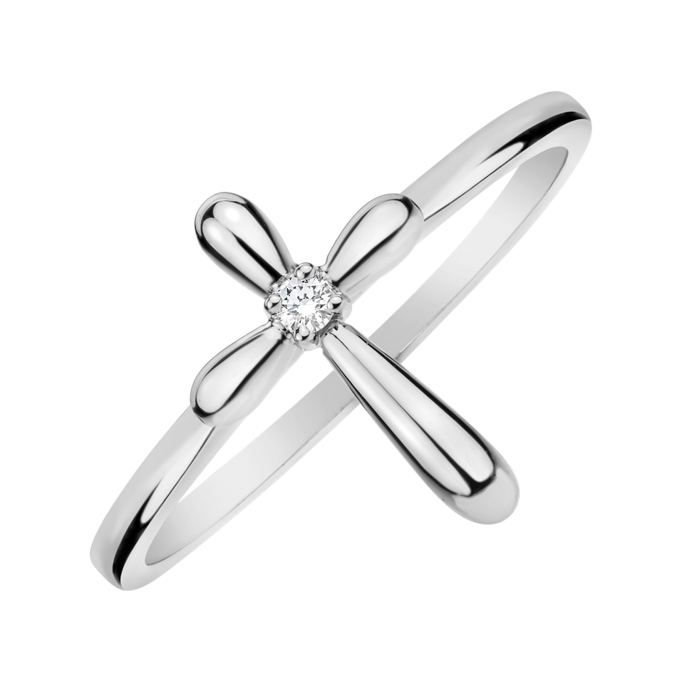 Prsteň s diamantom Aurora Cross