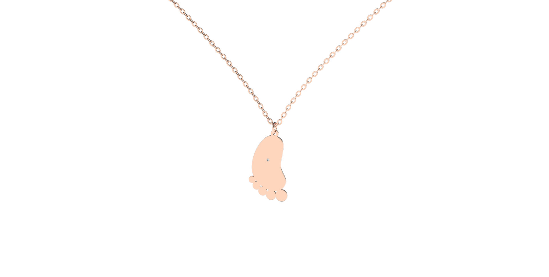 Náhrdelník s diamantom Baby Foot