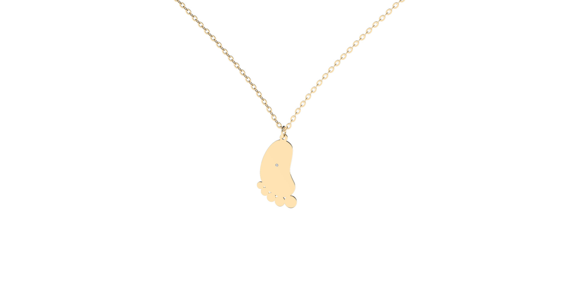 Náhrdelník s diamantom Baby Foot