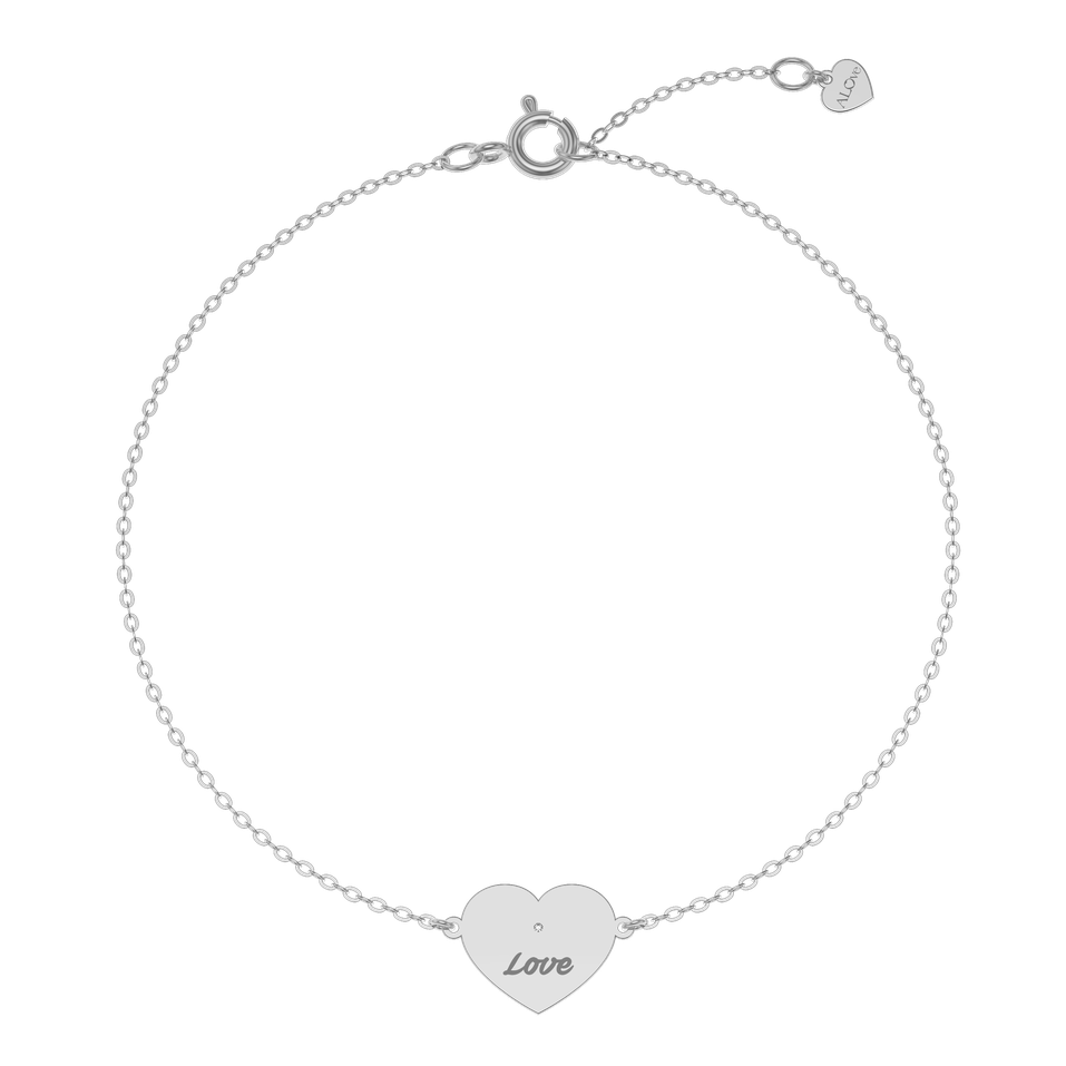 Náramok s diamantom Heart Love