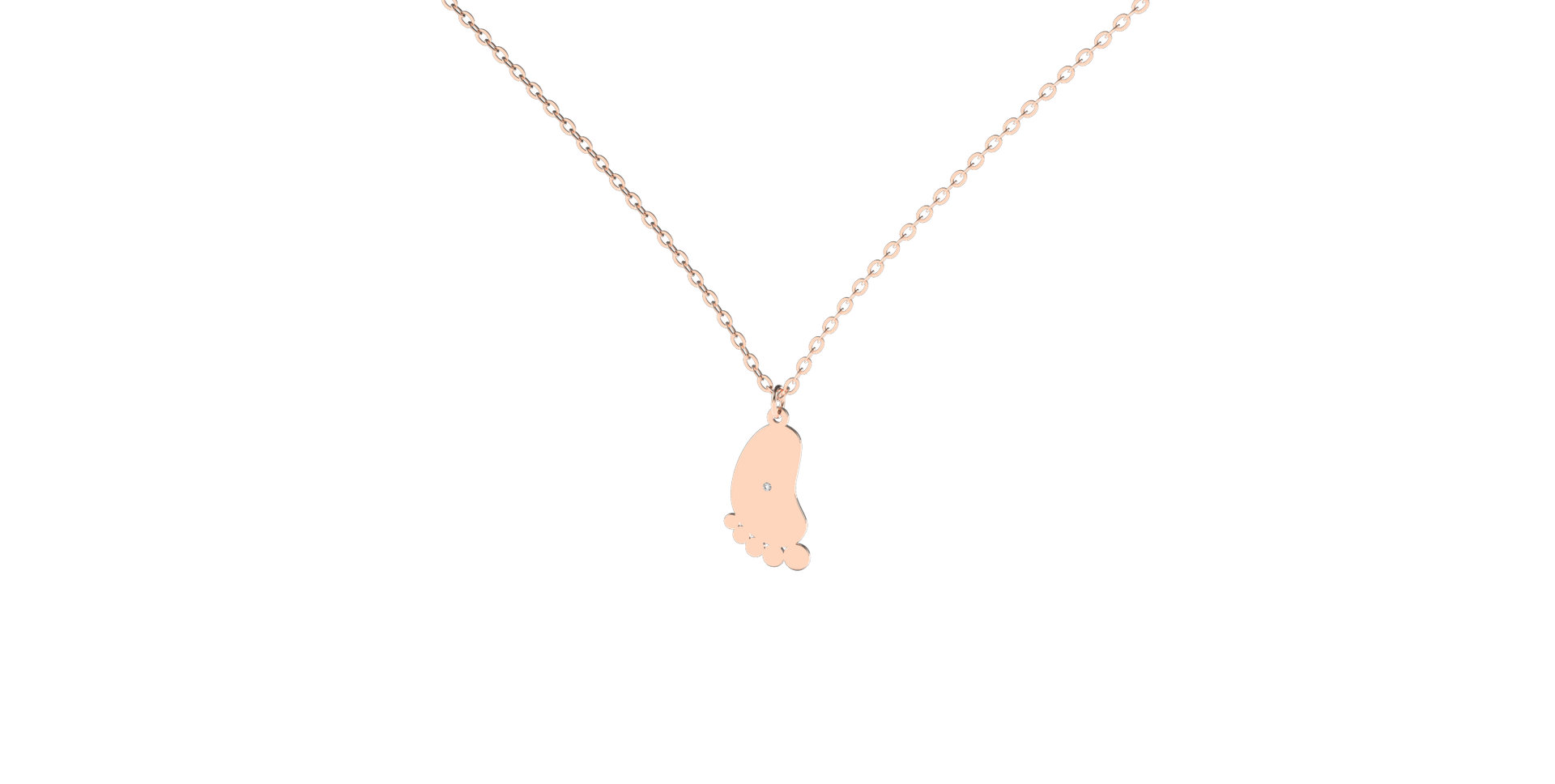 Náhrdelník s diamantom Baby Foot