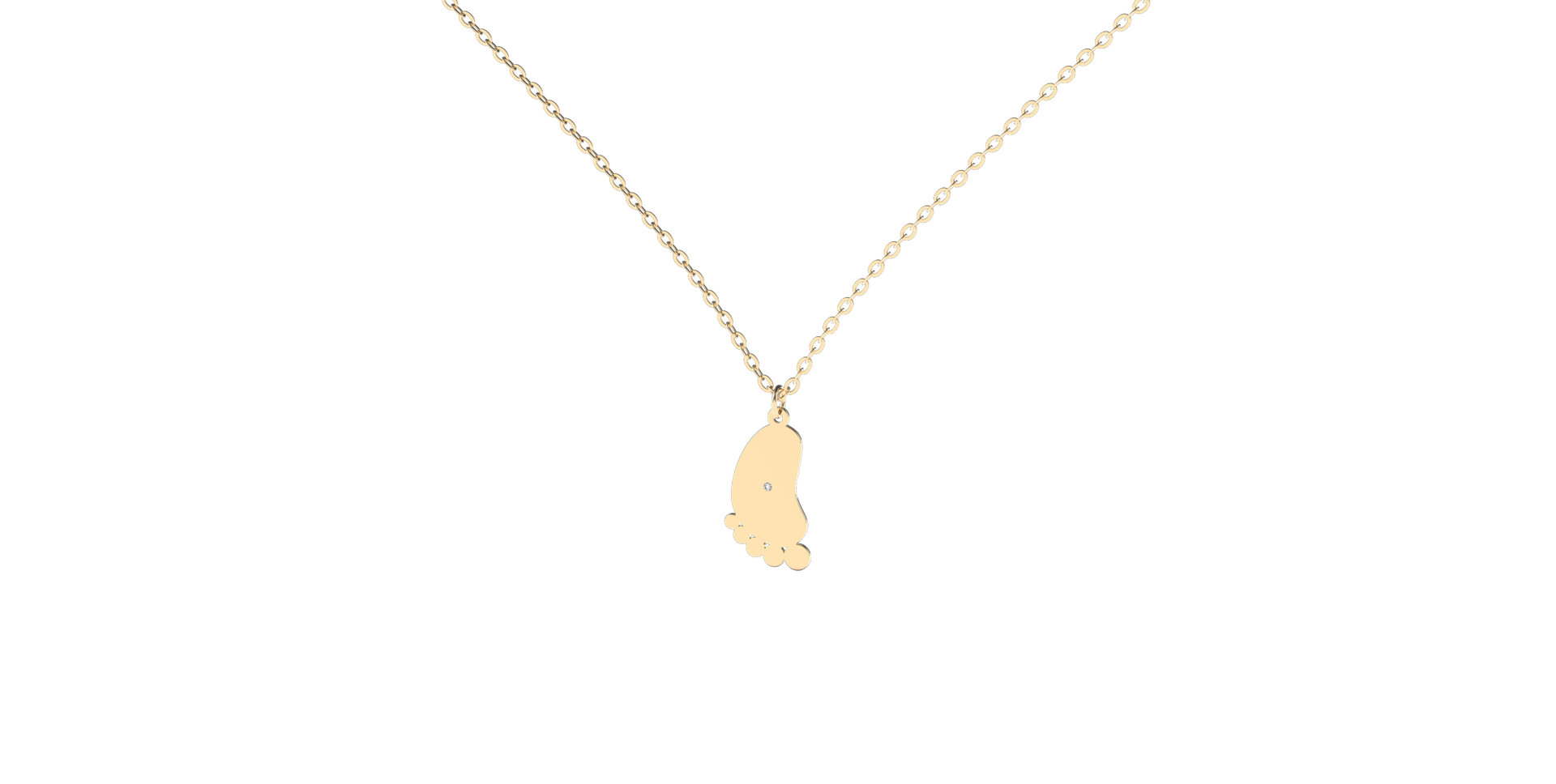 Náhrdelník s diamantom Baby Foot