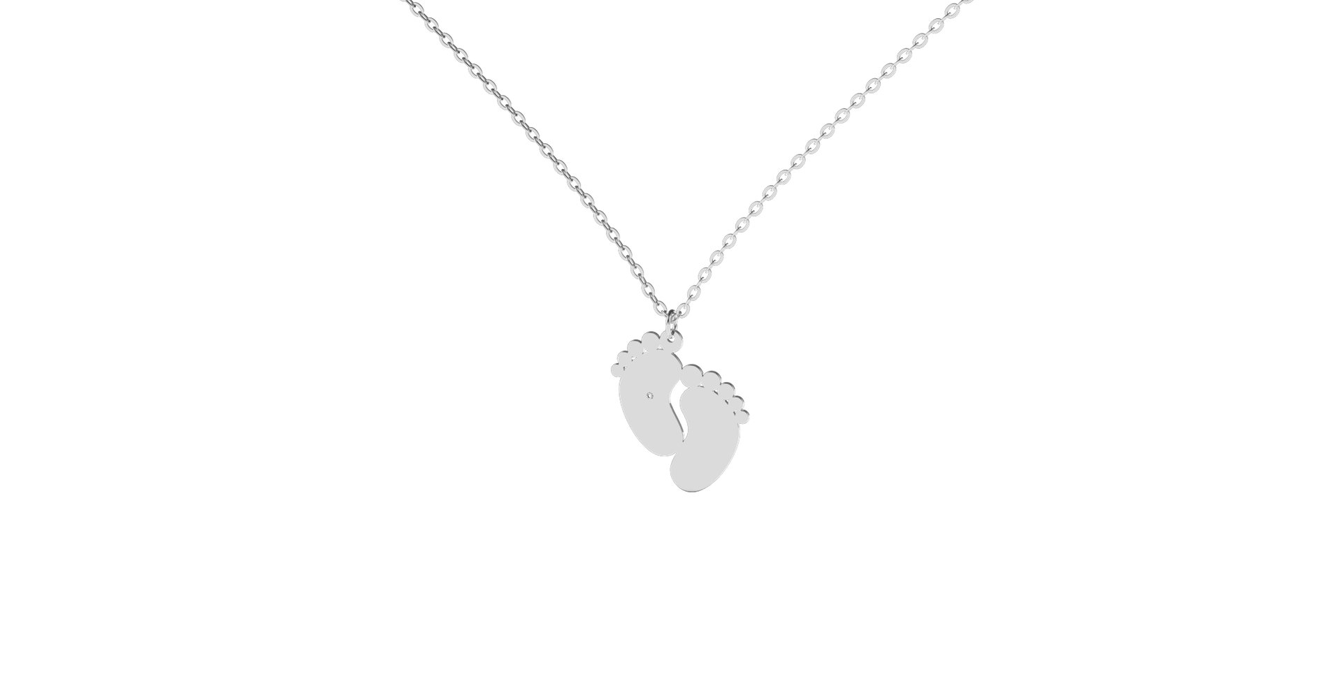 Náhrdelník s diamantom Baby Feet