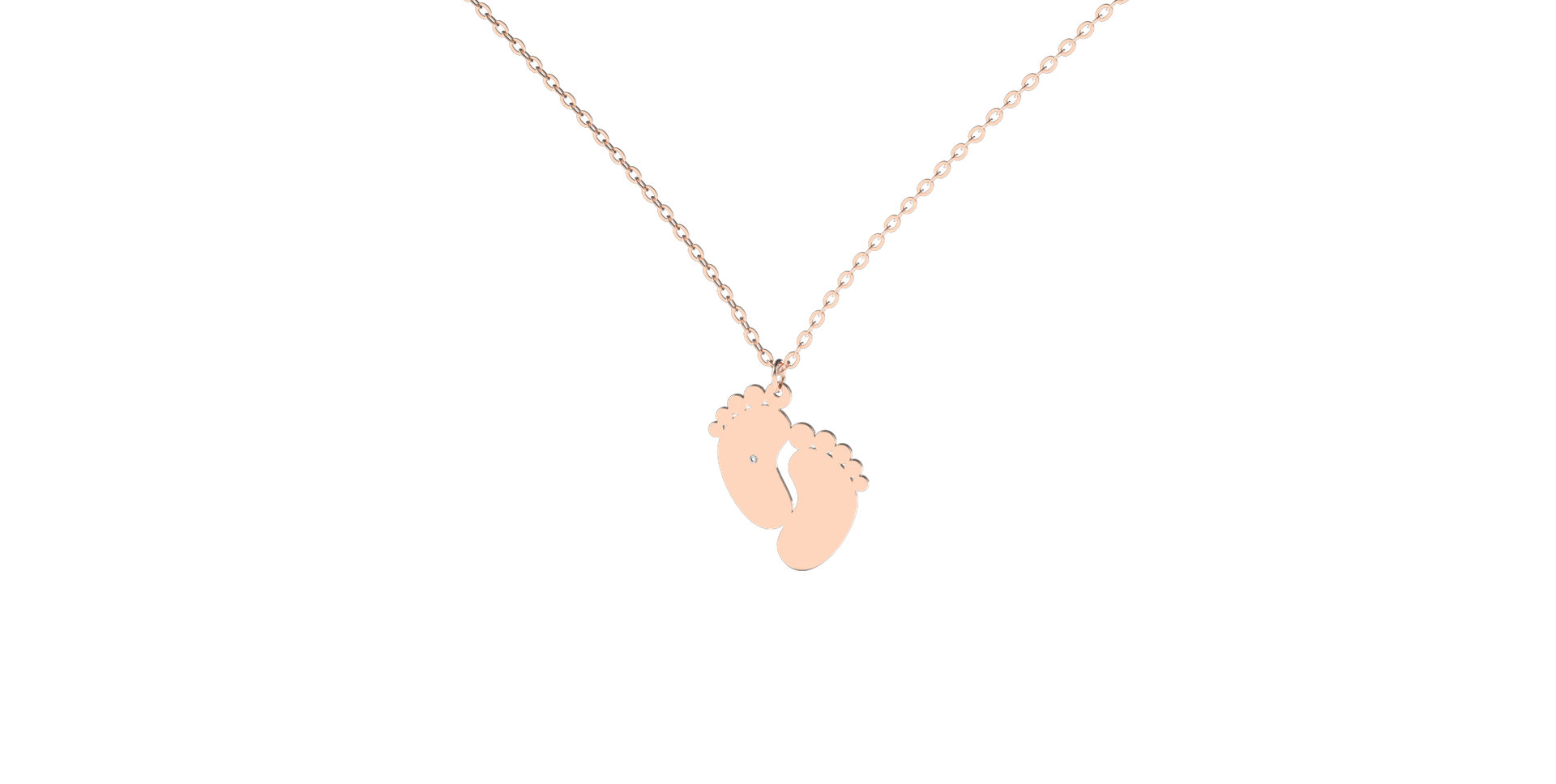 Náhrdelník s diamantom Baby Feet